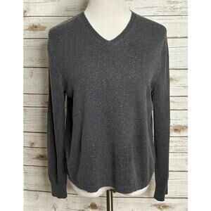 Banana Republic grey silk/cashmere V-neck long sleeve lightweight sweater Medium